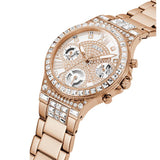 Buy Shop Guess Moonlight Multi Function Diamonds White Dial Rose Gold Steel Strap Watch for Women - GW0320L3 USA Online