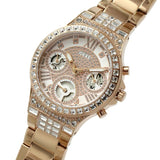 Buy Shop Guess Moonlight Multi Function Diamonds White Dial Rose Gold Steel Strap Watch for Women - GW0320L3 USA Online