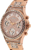 Buy Shop Guess Moonlight Multi Function Diamonds White Dial Rose Gold Steel Strap Watch for Women - GW0320L3 USA Online