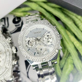 Buy Shop Guess Multi Function Diamonds Silver Dial Silver Steel Strap Watch For Men - GW0455G1 USA Online