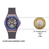 Buy Shop Guess Multifunction Analog Purple Dial Black Rubber Strap Watch For Women - GW0620L4 USA Online