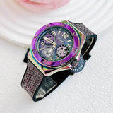 Buy Shop Guess Multifunction Analog Purple Dial Black Rubber Strap Watch For Women - GW0620L4 USA Online