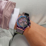 Buy Shop Guess Multifunction Analog Purple Dial Black Rubber Strap Watch For Women - GW0620L4 USA Online