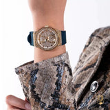 Buy Shop Guess Multifunction Crystals Rose Gold Dial Blue Rubber Strap Watch For Women - GW0439L4 USA Online