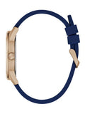 Buy Shop Guess Multifunction Crystals Rose Gold Dial Blue Rubber Strap Watch For Women - GW0439L4 USA Online