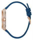 Buy Shop Guess Multifunction Crystals Rose Gold Dial Blue Rubber Strap Watch For Women - GW0439L4 USA Online
