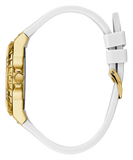 Buy Shop Guess Multifunction Gold Dial White Rubber Strap Watch for Women - GW0519L2 USA Online