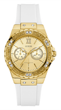 Buy Shop Guess Multifunction Gold Dial White Rubber Strap Watch for Women - GW0519L2 USA Online