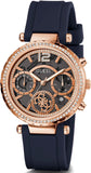 Buy Shop Guess Solistice Diamonds Roe Gold Dial Black Rubber Strap Watch for Women - GW0484L2 USA Online