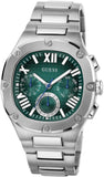Buy Shop Guess Headline Quartz Green Dial Silver Steel Strap Watch For Men - GW0572G6 USA Online
