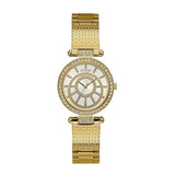 Buy Shop Guess Muse Crystals White Dial Rose Gold Steel Strap Watch For Women - W1008L2 USA Online