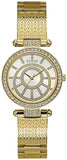 Buy Shop Guess Muse Crystals White Dial Rose Gold Steel Strap Watch For Women - W1008L2 USA Online