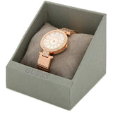 Buy Shop Guess Muse Quartz Silver Dial Rose Gold Steel Strap Watch For Women - W1008L3 USA Online