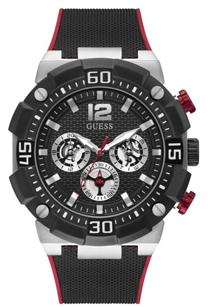 Buy Shop Guess Navigator Black Dial Black Rubber Strap Watch for Men - GW0264G1 USA Online