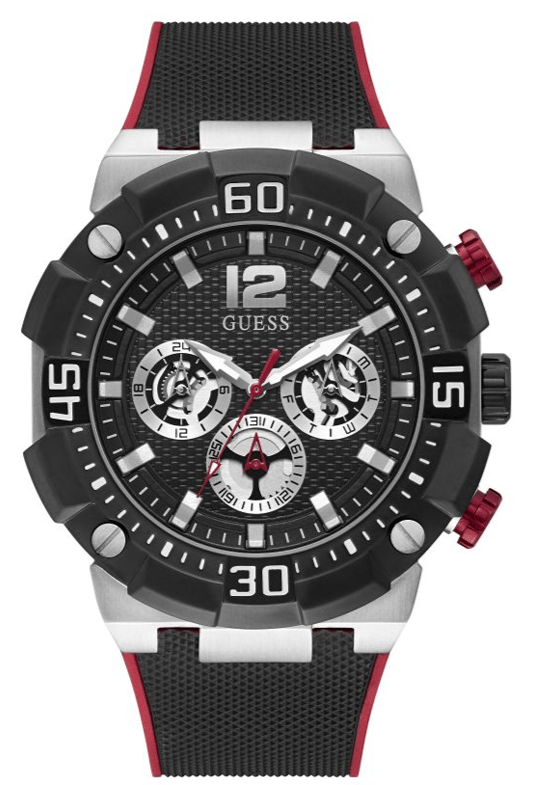 Buy Shop Guess Navigator Black Dial Black Rubber Strap Watch for Men - GW0264G1 USA Online