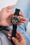 Buy Shop Guess Navigator Chronograph Black Dial Black Rubber Strap Watch for Men - GW0264G3 USA Online