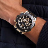Buy Shop Guess Navigator Chronograph Black Dial Black Rubber Strap Watch for Men - GW0264G3 USA Online