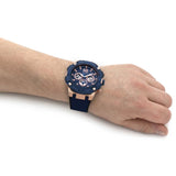 Buy Shop Guess Navigator Chronograph Blue Dial Blue Rubber Strap Watch for Men - GW0264G4 USA Online