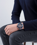 Buy Shop Guess Navigator Chronograph Blue Dial Blue Rubber Strap Watch for Men - GW0264G4 USA Online