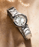 Buy Shop Guess Night Life Clear Silver Dial Silver Steel Strap Watch for Women - GW0470L1 USA Online