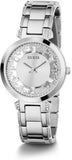 Buy Shop Guess Night Life Clear Silver Dial Silver Steel Strap Watch for Women - GW0470L1 USA Online