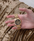 Buy Shop Guess Night Life Diamonds Black Dial Gold Steel Strap Watch for Women - GW0405L2 USA Online