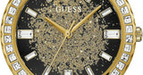 Buy Shop Guess Night Life Diamonds Black Dial Gold Steel Strap Watch for Women - GW0405L2 USA Online