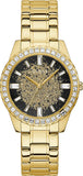 Buy Shop Guess Night Life Diamonds Black Dial Gold Steel Strap Watch for Women - GW0405L2 USA Online