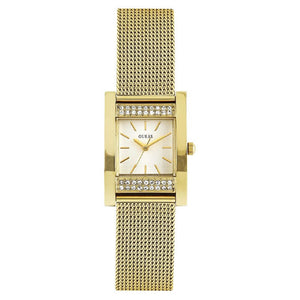 Buy Shop Guess Nouveau Diamonds Gold Dial Gold Mesh Bracelet Watch for Women - W0127L2 USA Online