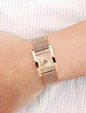 Buy Shop Guess Nouveau Diamonds Rose Gold Dial Rose Gold Mesh Bracelet Watch for Women - W0127L3 USA Online
