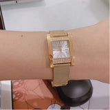 Buy Shop Guess Nouveau Diamonds Rose Gold Dial Rose Gold Mesh Bracelet Watch for Women - W0127L3 USA Online