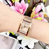 Buy Shop Guess Nouveau Diamonds Rose Gold Dial Rose Gold Mesh Bracelet Watch for Women - W0127L3 USA Online