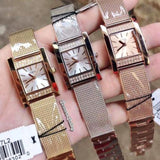 Buy Shop Guess Nouveau Diamonds Rose Gold Dial Rose Gold Mesh Bracelet Watch for Women - W0127L3 USA Online