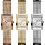 Buy Shop Guess Nouveau Diamonds Rose Gold Dial Rose Gold Mesh Bracelet Watch for Women - W0127L3 USA Online