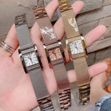 Buy Shop Guess Nouveau Diamonds Rose Gold Dial Rose Gold Mesh Bracelet Watch for Women - W0127L3 USA Online
