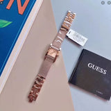 Buy Shop Guess Nouveau Diamonds Rose Gold Dial Rose Gold Mesh Bracelet Watch for Women - W0127L3 USA Online