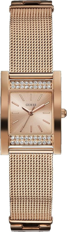 Buy Shop Guess Nouveau Diamonds Rose Gold Dial Rose Gold Mesh Bracelet Watch for Women - W0127L3 USA Online