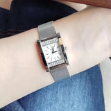 Buy Shop Guess Nouveau Diamonds Silver Dial Silver Mesh Bracelet Watch for Women - W0127L1 USA Online