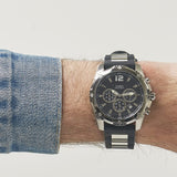 Buy Shop Guess Oasis Black Dial Black Rubber Strap Watch for Men - W0366G1 USA Online