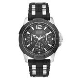 Buy Shop Guess Oasis Black Dial Black Rubber Strap Watch for Men - W0366G1 USA Online