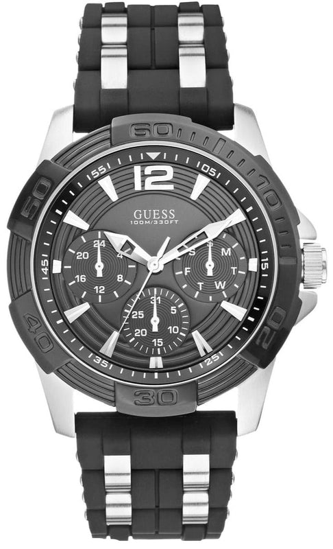 Buy Shop Guess Oasis Black Dial Black Rubber Strap Watch for Men - W0366G1 USA Online