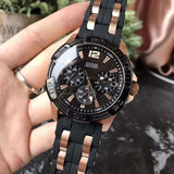 Buy Shop Guess Oasis Black Dial Two Tone Steel Strap Watch for Men - W0366G3 USA Online