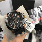 Buy Shop Guess Oasis Black Dial Two Tone Steel Strap Watch for Men - W0366G3 USA Online