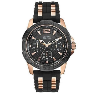Buy Shop Guess Oasis Black Dial Two Tone Steel Strap Watch for Men - W0366G3 USA Online