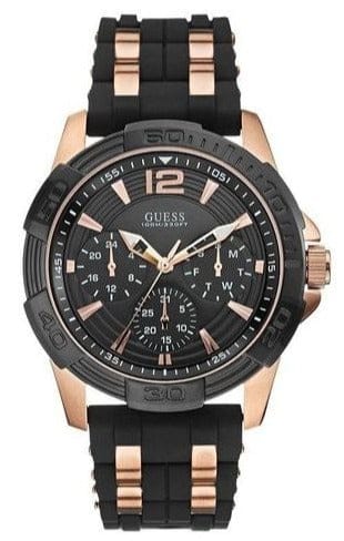 Buy Shop Guess Oasis Black Dial Two Tone Steel Strap Watch for Men - W0366G3 USA Online