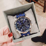 Buy Shop Guess Oasis Multifunction Blue Dial Two Tone Steel Strap Watch for Men- W0366G2 USA Online