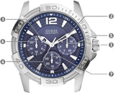 Buy Shop Guess Oasis Multifunction Blue Dial Two Tone Steel Strap Watch for Men- W0366G2 USA Online