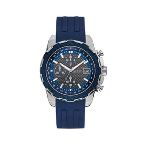 Buy Shop Guess Octane Chronograph Black Dial Blue Rubber Strap Watch For Men - W1047G2 USA Online