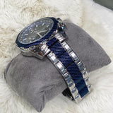 Buy Shop Guess Octane Chronograph Blue Dial Two Tone Steel Strap Watch for Men - W1046G2 USA Online