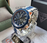 Buy Shop Guess Octane Chronograph Blue Dial Two Tone Steel Strap Watch for Men - W1046G2 USA Online